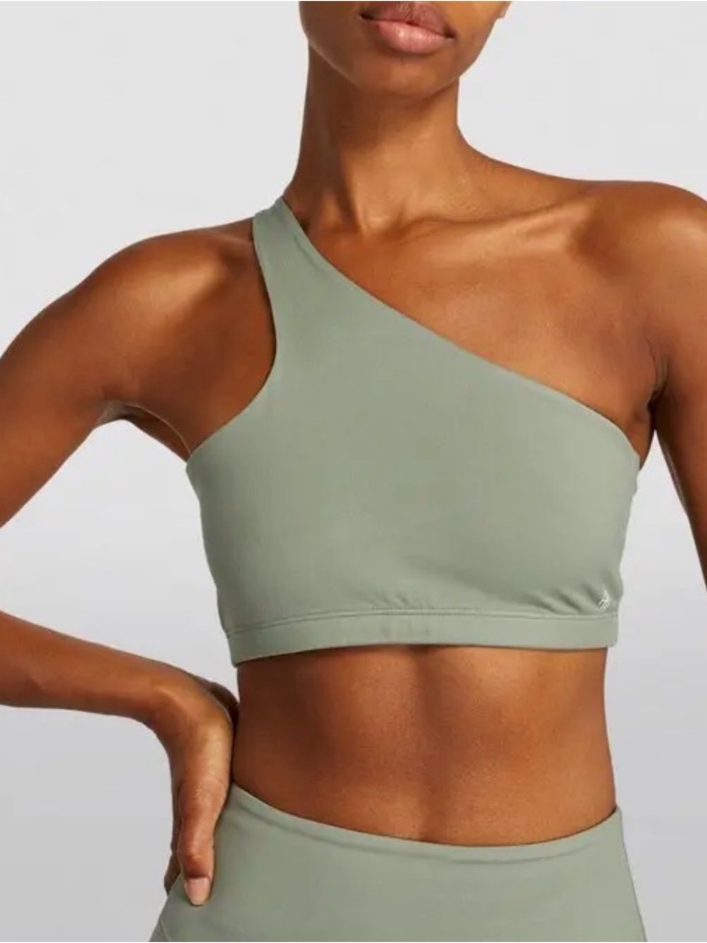 Anine Bing Sage Green One Shoulder Sports Bra Activewear Size Large NWT